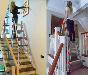 Sử dụng thang nhôm trên cầu thang thế nào cho an toàn?
