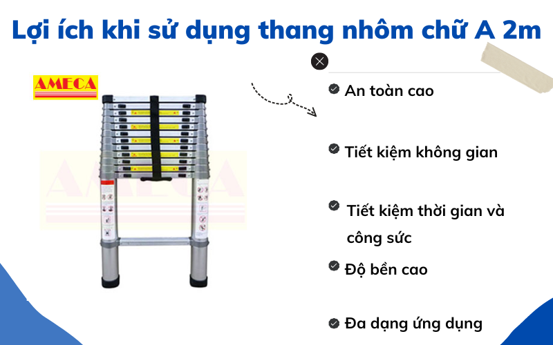 thang nhôm chữ a 2m